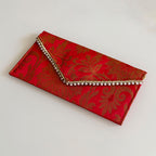 Banarasi Pearled Envelope Deep  Red