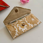 Banarasi Pearled Envelope Ivory Beige