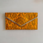 Banarasi Pearled Envelope Mustard Yellow