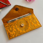 Banarasi Pearled Envelope Mustard Yellow