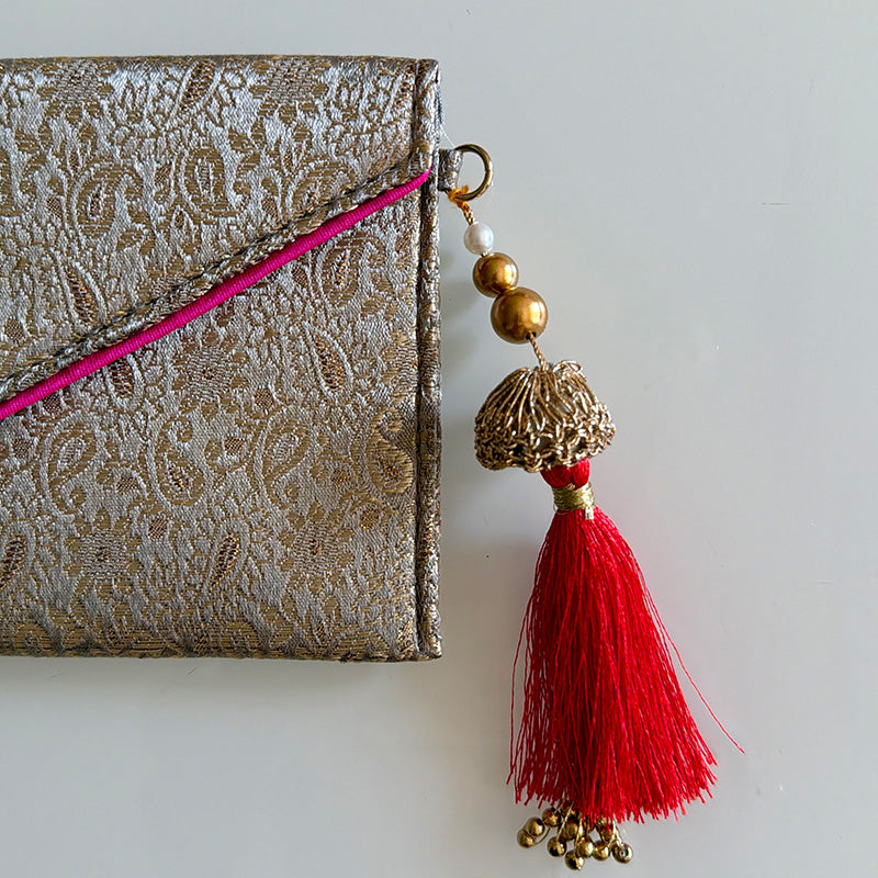 Banarasi Royale Envelope Ash Grey