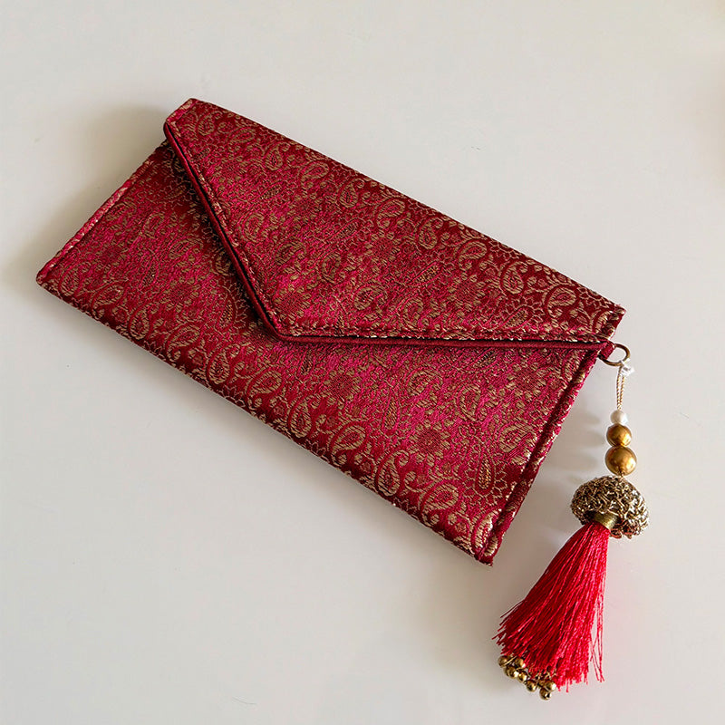 Banarasi Royale Envelope Deep Maroon