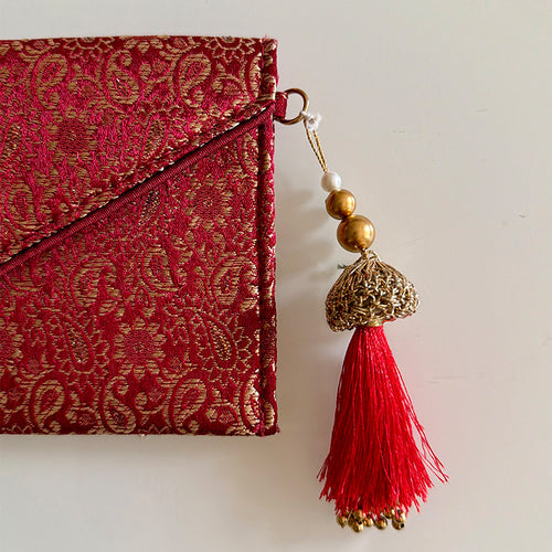 Banarasi Royale Envelope Deep Maroon