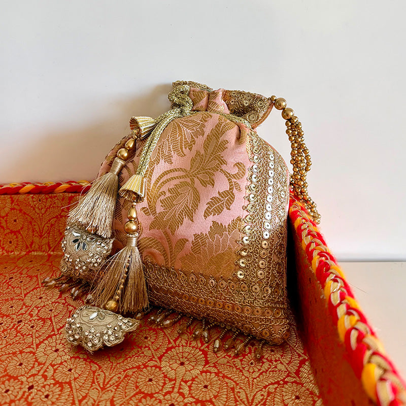 Banarasi Zari Potli Blush Pink