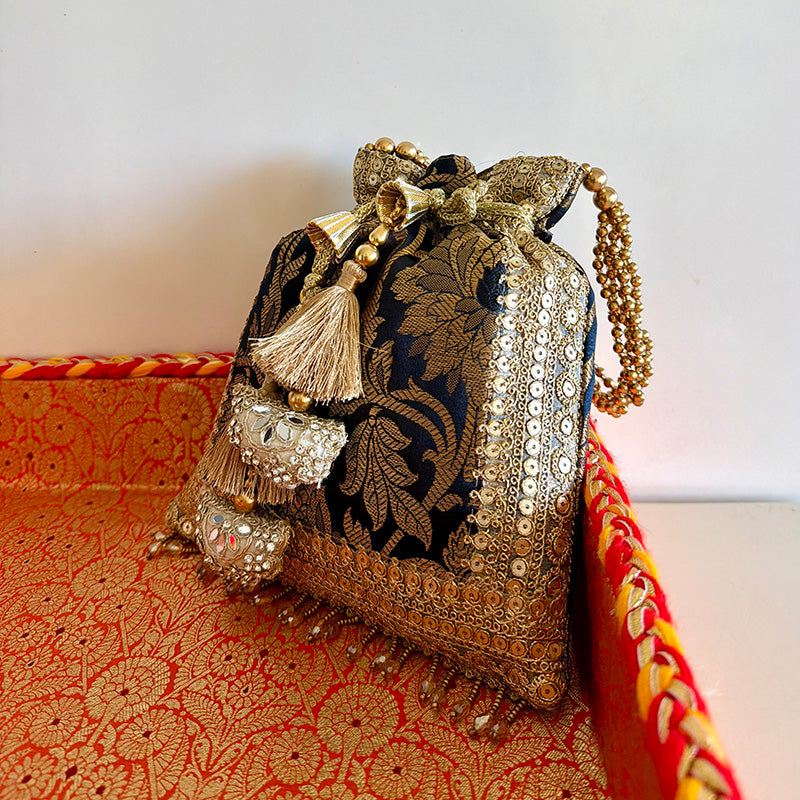 Banarasi Zari Potli Classic Black