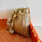 Banarasi Zari Potli Dark Beige