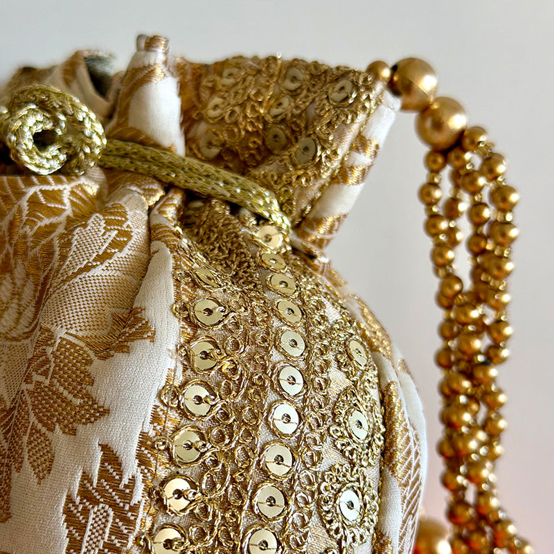 Banarasi Zari Potli Light Beige