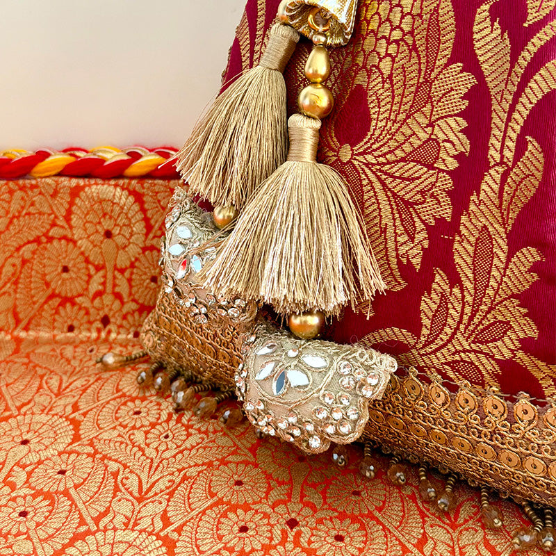 Banarasi Zari Potli Magenta