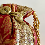 Banarasi Zari Potli Magenta