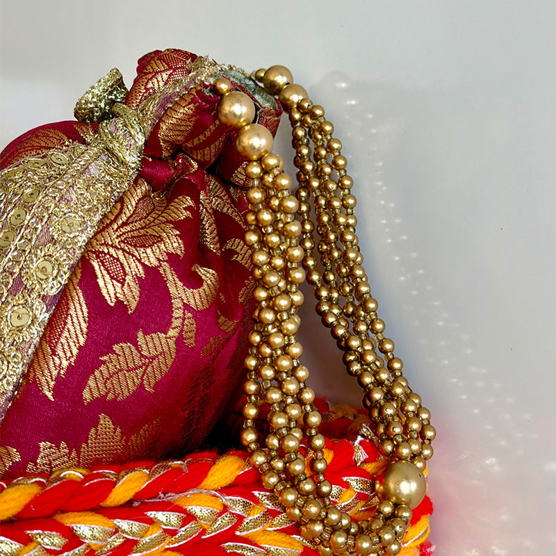 Banarasi Zari Potli Magenta