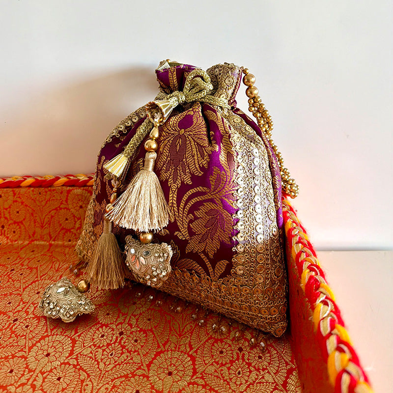 Banarasi Zari Potli Mulberry