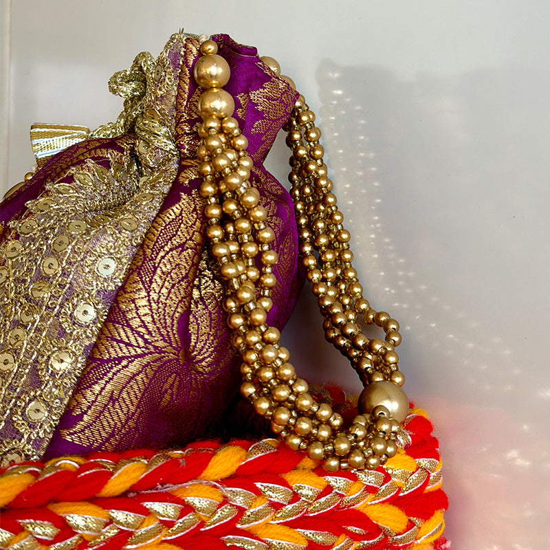 Banarasi Zari Potli Mulberry