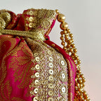 Banarasi Zari Potli Rani Pink