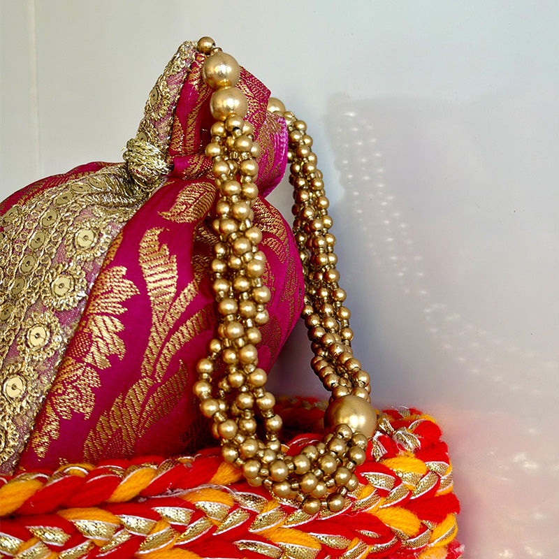 Banarasi Zari Potli Rani Pink