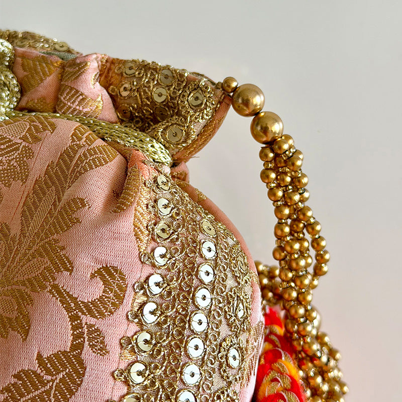 Banarasi Zari Potli Blush Pink
