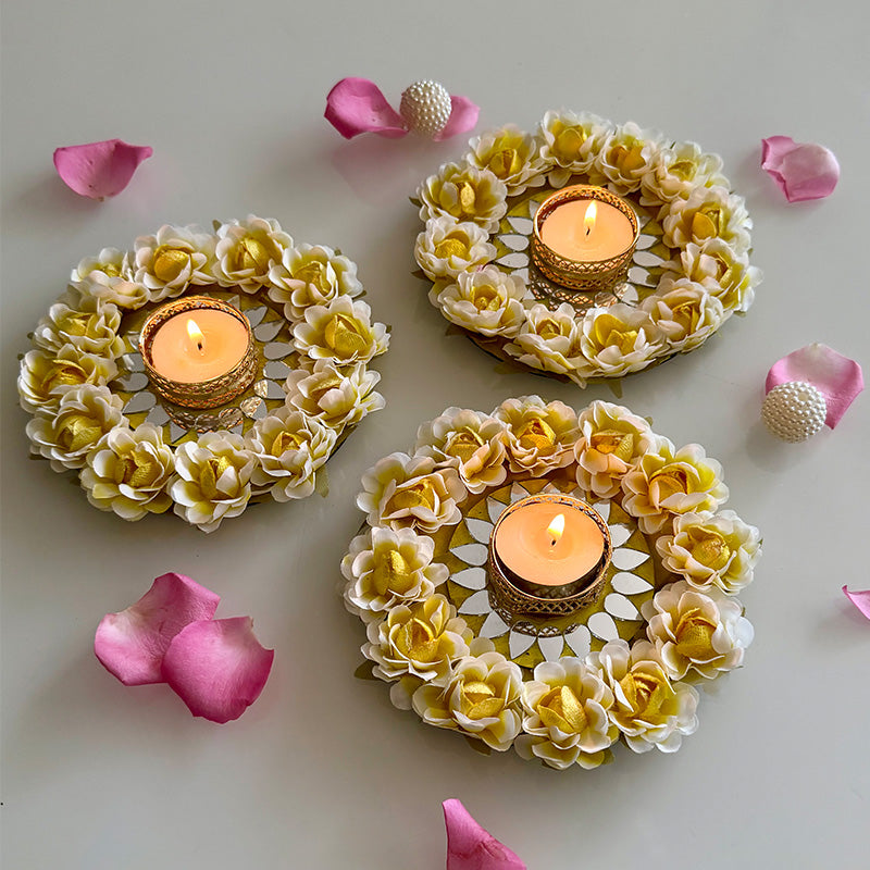 Blossom Mirror T-Lite Sunshine Yellow