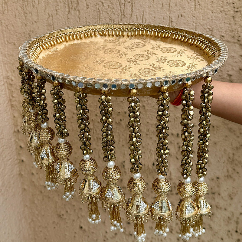 Golden Ghungroo Tassel Thali