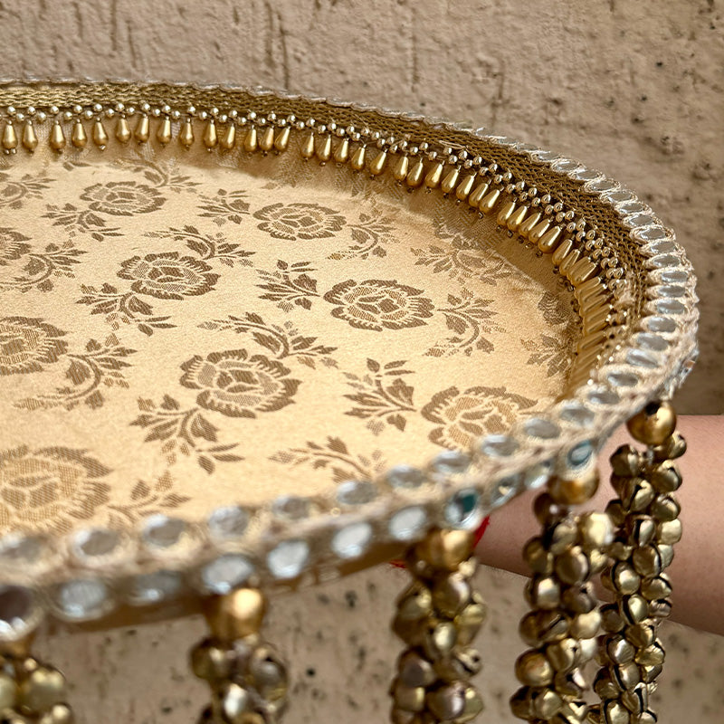 Golden Ghungroo Tassel Thali