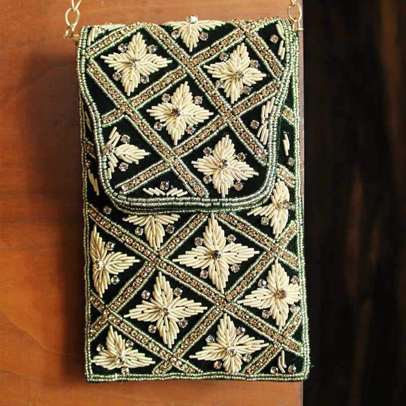 Imperial Zardozi Sling Forest Green
