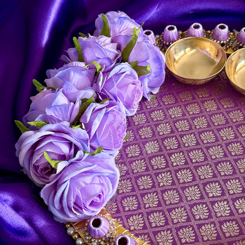 Lavendar Gulab Pooja Thali
