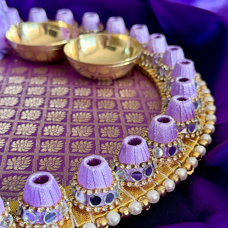Lavendar Gulab Pooja Thali