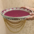 Maroon Brocade Pooja Thali