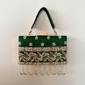 Pearl Garden Box Clutch Forest Green