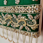 Pearl Garden Box Clutch Forest Green