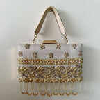 Pearl Garden Box Clutch Ivory
