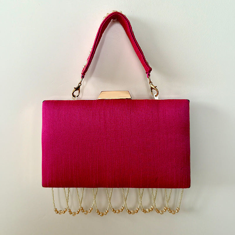 Pearl Garden Box Clutch Rani Pink
