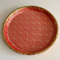 Red Banarasi Pooja Thali
