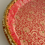 Red Banarasi Pooja Thali
