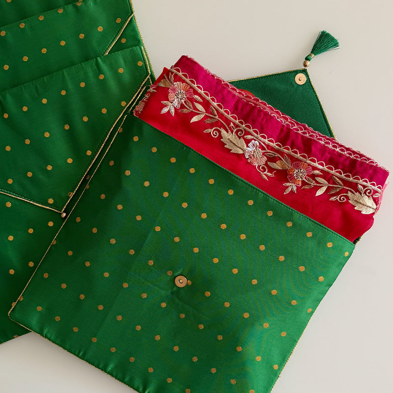 Resham Bindu Forest Green