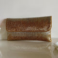 Tube Texture Clutch Shimmery Gold