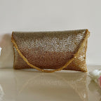 Tube Texture Clutch Shimmery Gold
