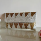 Tube Texture Clutch White Chevron