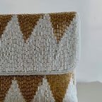 Tube Texture Clutch White Chevron