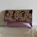 Velvet Zardozi Clutch Lilac Haze