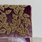 Velvet Zardozi Clutch Lilac Haze