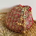 Zari Moti Potli Classic Red
