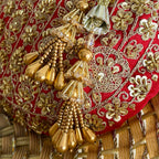 Zari Moti Potli Classic Red