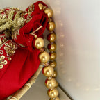 Zari Moti Potli Classic Red